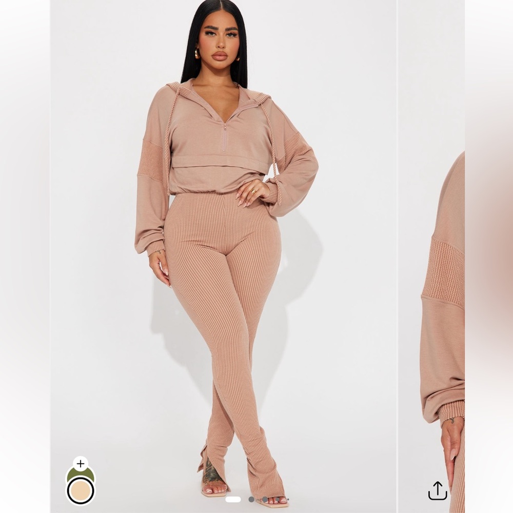 Fashion Nova Ribbed Taupe Jumpsuit